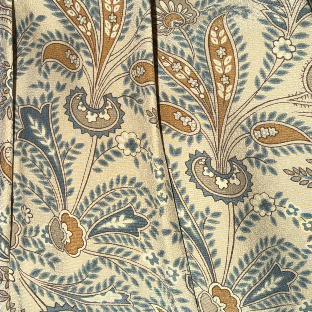 Liz Claiborne Vintage Silk Floral Paisley Pleated Midi Skirt - Picture 5 of 6
